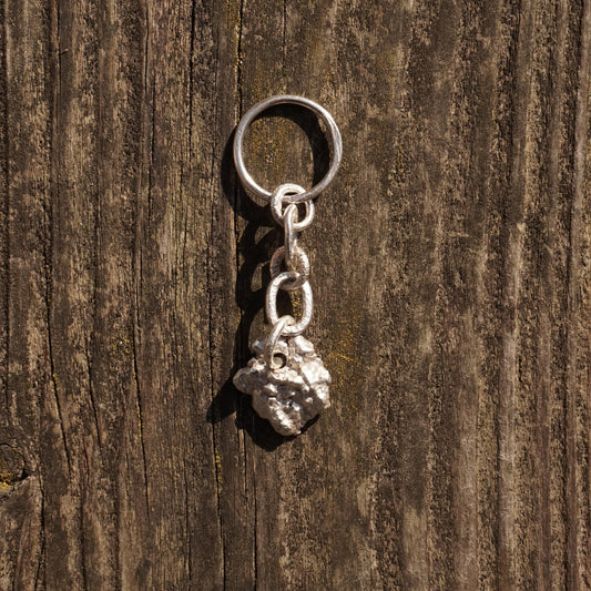 silver chunk key pendant
